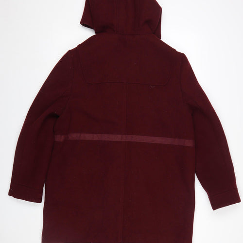 Dorothy Perkins Women’s Red Wool Blend Hooded Mid-Length Coat UK 16