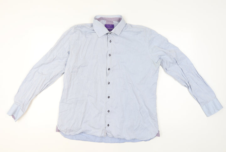 Marco Capelli Men's Blue XL Cotton Formal Dress Shirt