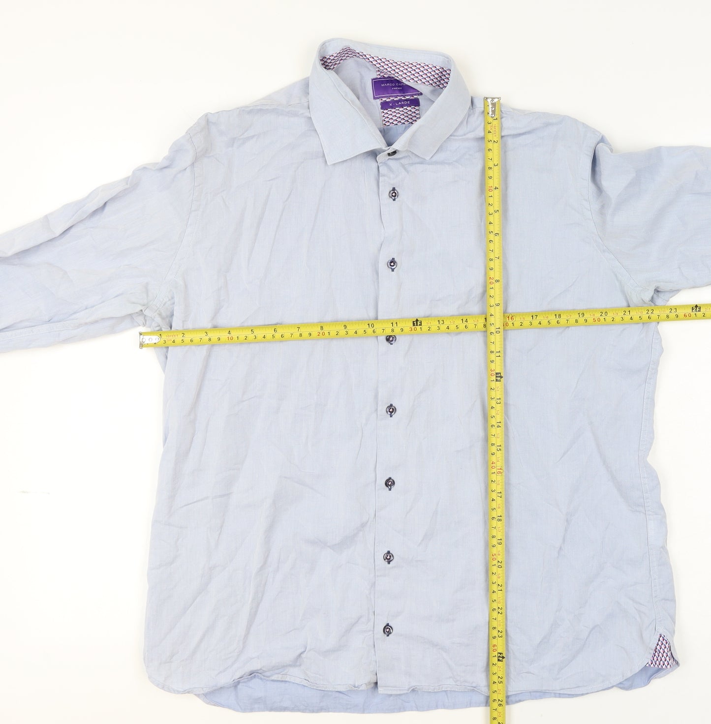 Marco Capelli Men's Blue XL Cotton Formal Dress Shirt