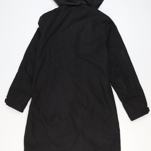 ReSET Women’s Black Hooded Waterproof Long Rain Coat Size 12