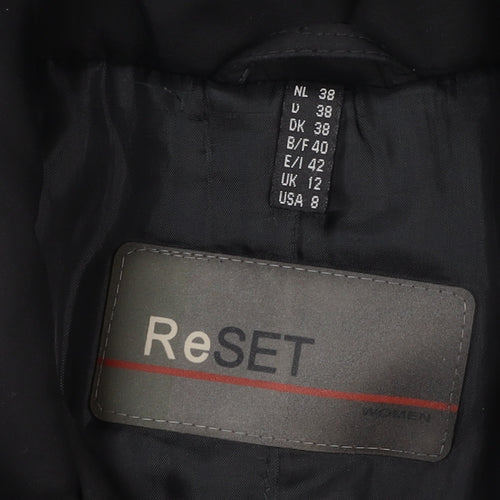 ReSET Women’s Black Hooded Waterproof Long Rain Coat Size 12