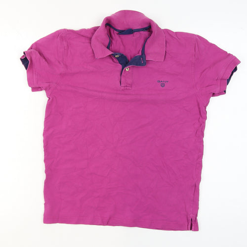 GANT Men's Pink Short Sleeve Cotton Polo Shirt Size M