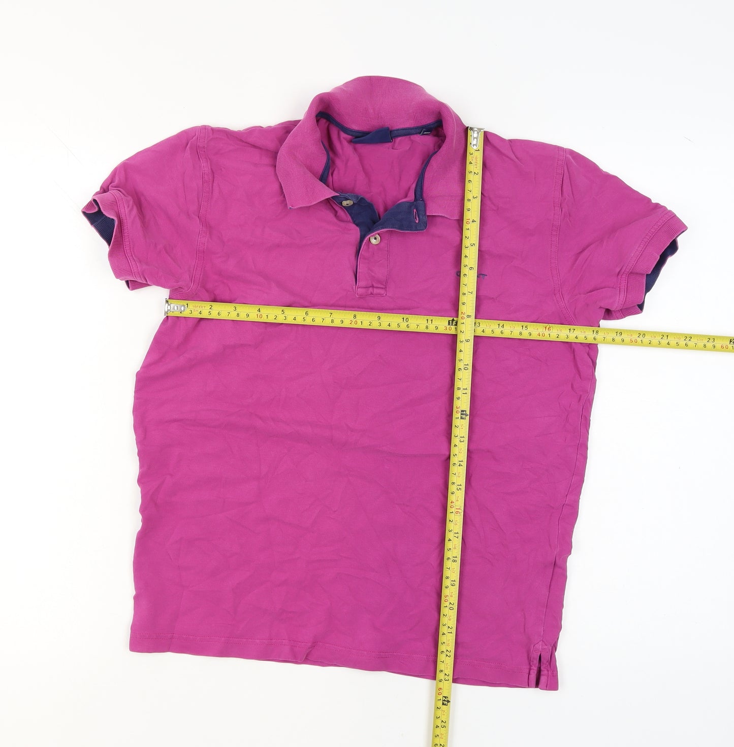 GANT Men's Pink Short Sleeve Cotton Polo Shirt Size M