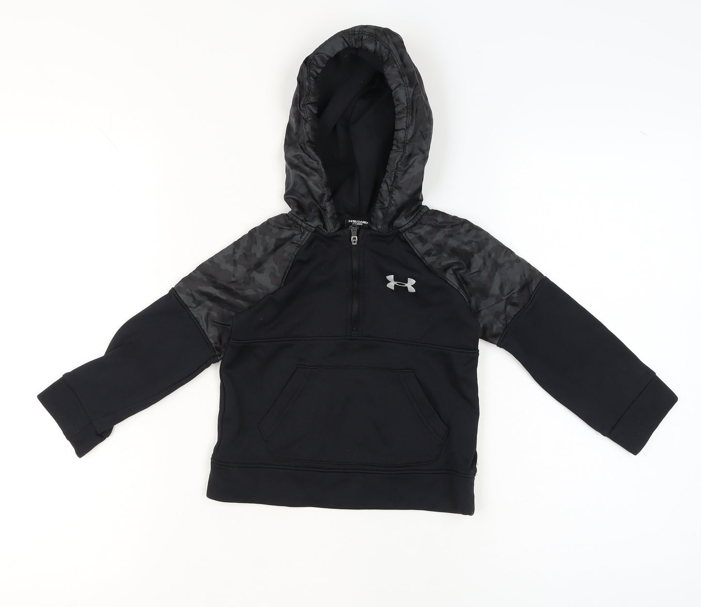 Under Armour Boys Black 3-4 Years Pullover Hoodie with Camouflage Detail