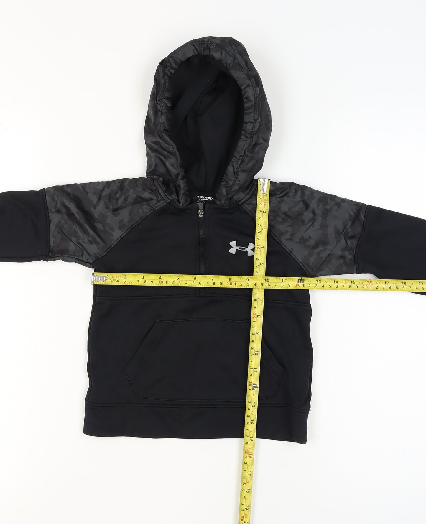 Under Armour Boys Black 3-4 Years Pullover Hoodie with Camouflage Detail