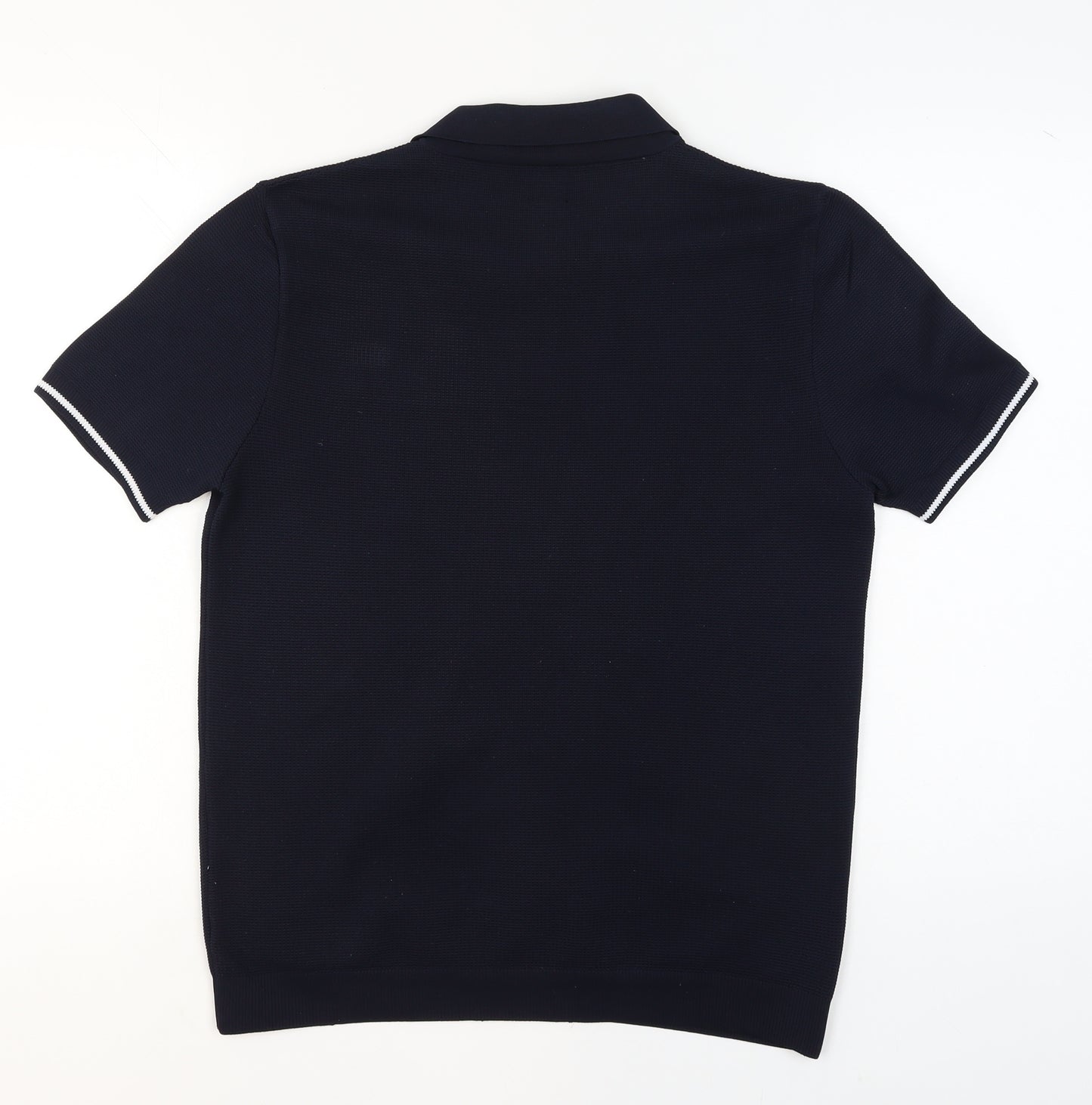 River Island Men's Blue Colourblock Polo Shirt Size M