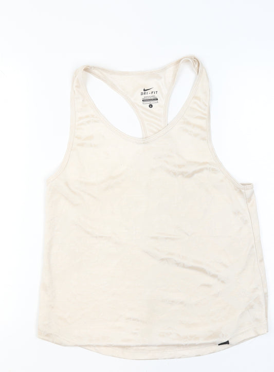 Nike Women's Beige Dri-FIT Racerback Tank Top Size L