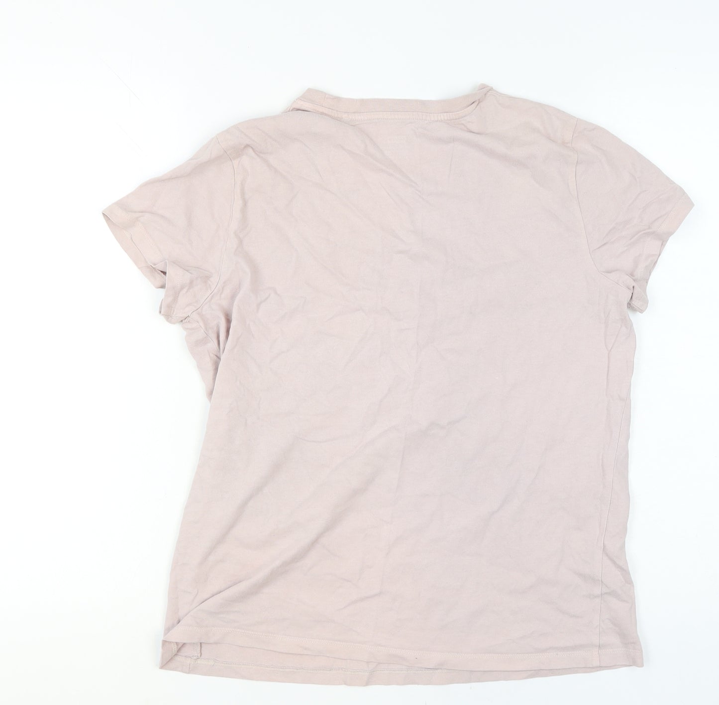 Levi's Women's Pink Cotton Crew Neck Basic Logo T-Shirt Size L