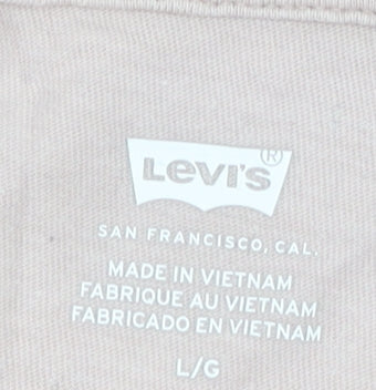 Levi's Women's Pink Cotton Crew Neck Basic Logo T-Shirt Size L