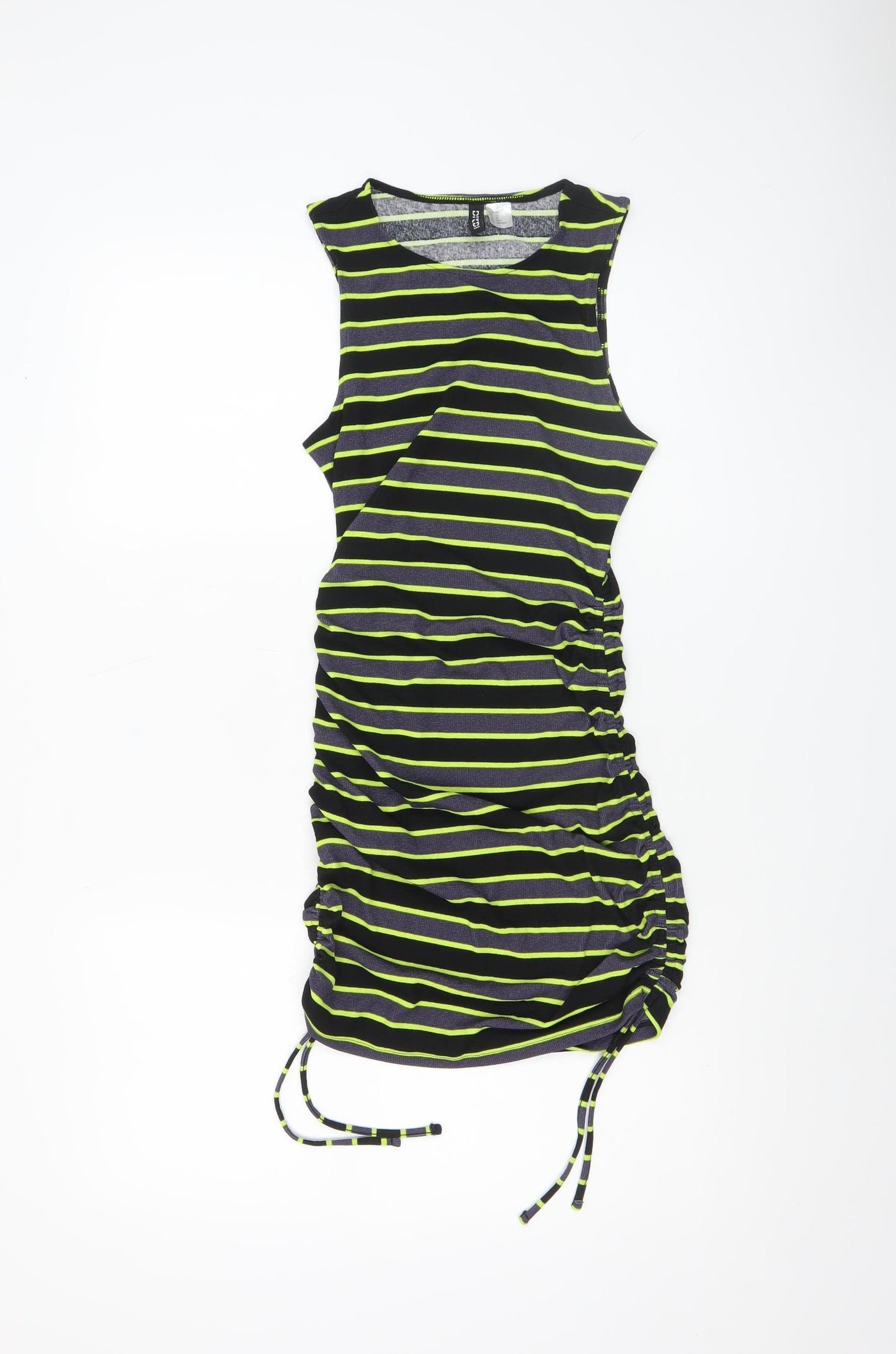 H&M Divided Women’s Multicoloured XS Ruched Striped Tank Dress