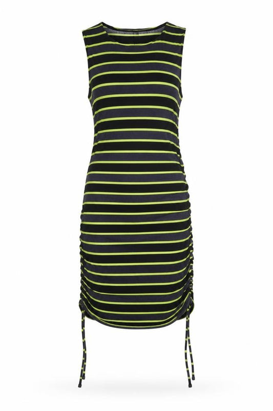 Front view of H&M Divided Women’s Multicoloured XS Ruched Striped Tank Dress