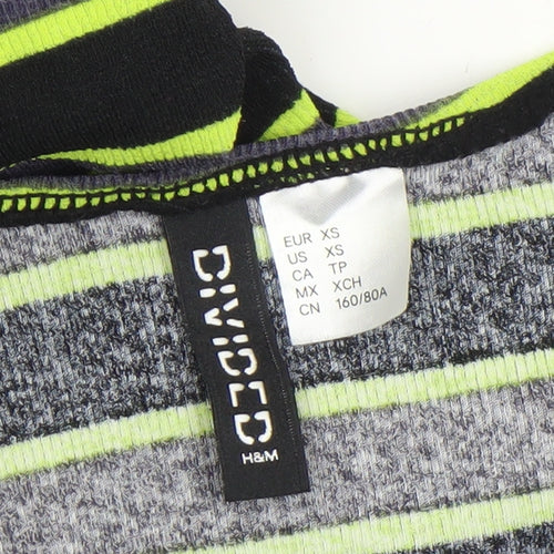 H&M Divided Women’s Multicoloured XS Ruched Striped Tank Dress
