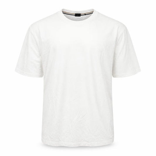 Front view of BOSS Men’s White 2XL Regular Fit Crew Neck Cotton T-Shirt