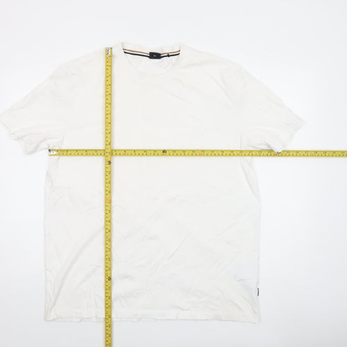 BOSS Men’s White 2XL Regular Fit Crew Neck Cotton T-Shirt