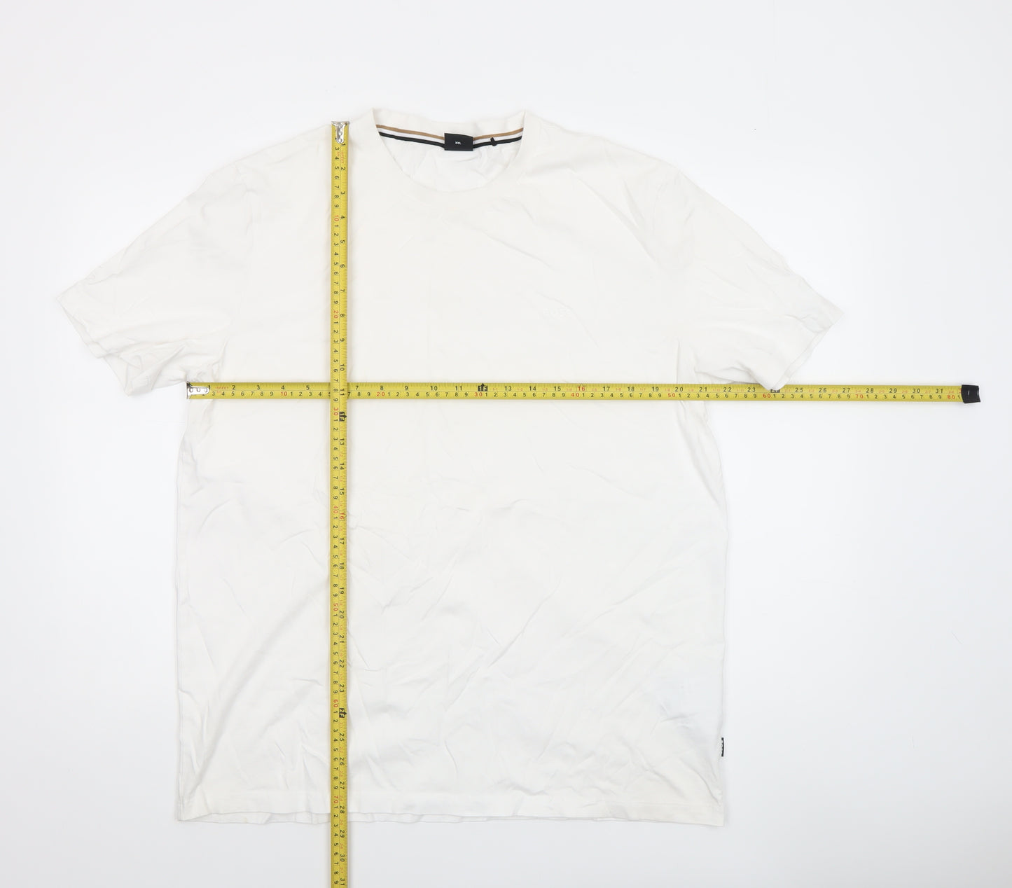 BOSS Men’s White 2XL Regular Fit Crew Neck Cotton T-Shirt