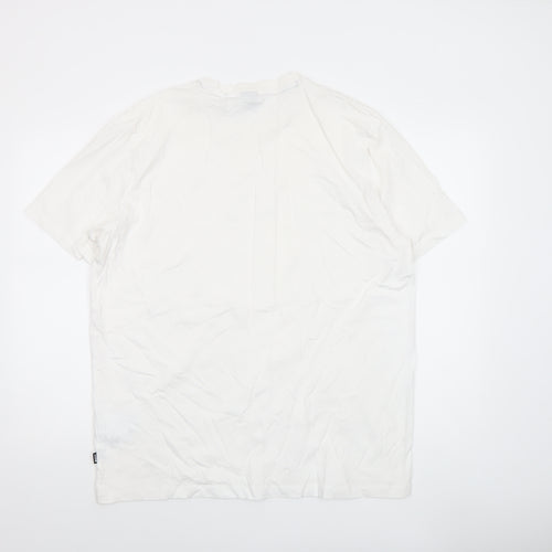 BOSS Men’s White 2XL Regular Fit Crew Neck Cotton T-Shirt