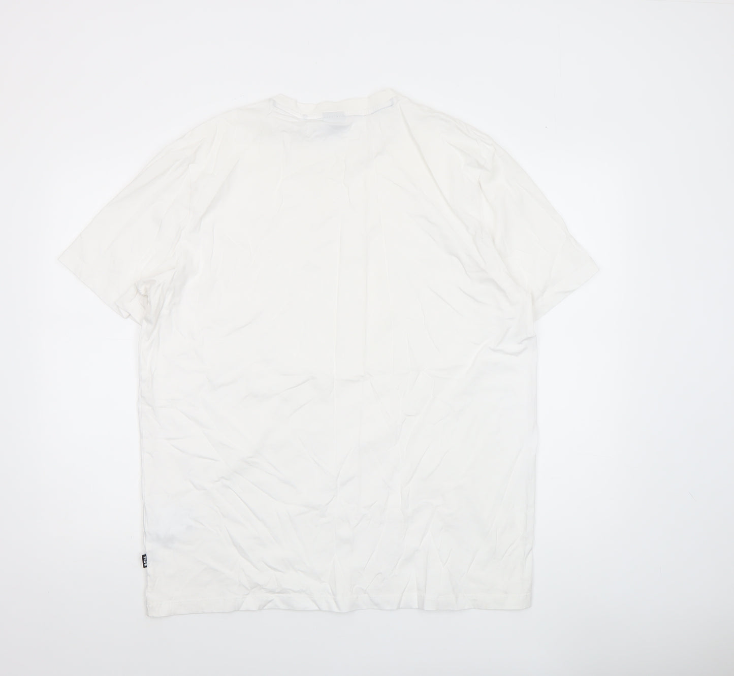 BOSS Men’s White 2XL Regular Fit Crew Neck Cotton T-Shirt