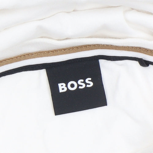 BOSS Men’s White 2XL Regular Fit Crew Neck Cotton T-Shirt