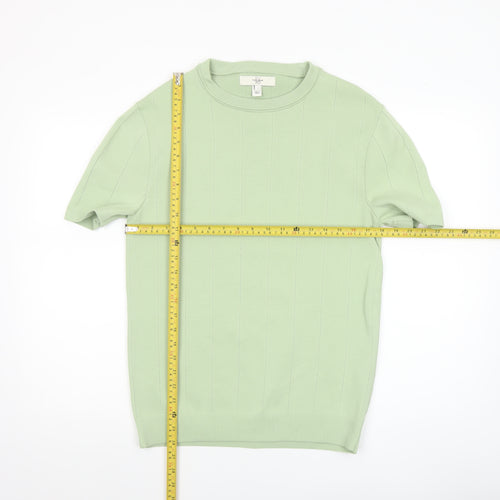 River Island Men's Green L Short Sleeve Crew Neck Pullover Jumper
