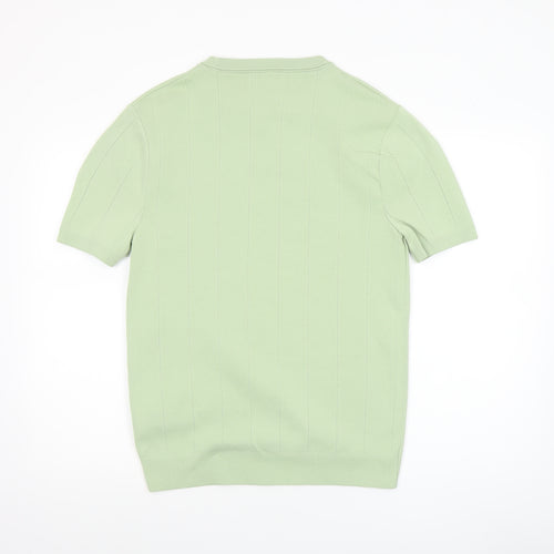 River Island Men's Green L Short Sleeve Crew Neck Pullover Jumper