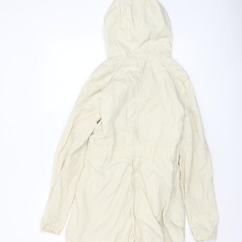 New Look Women’s Beige Hooded Parka Jacket UK 10 Drawstring Waist