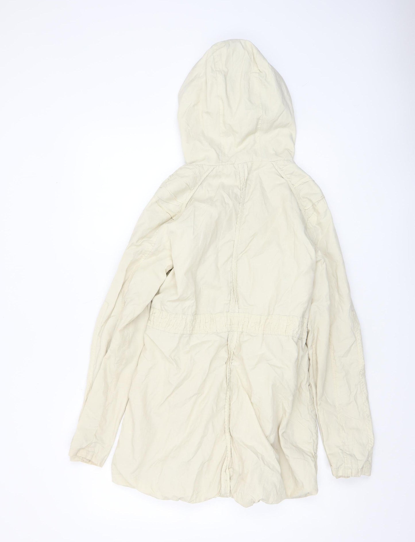 New Look Women’s Beige Hooded Parka Jacket UK 10 Drawstring Waist