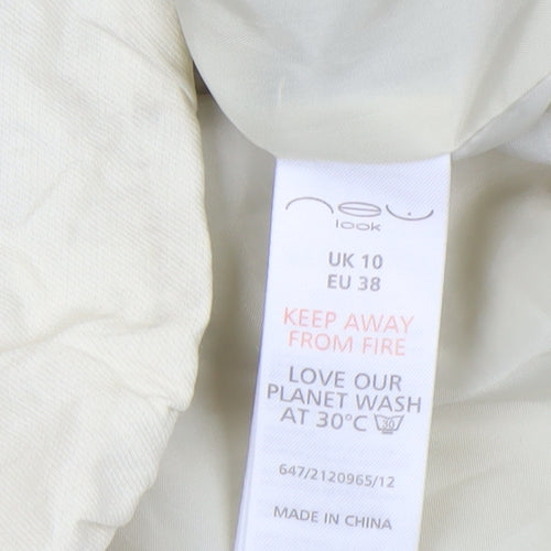 New Look Women’s Beige Hooded Parka Jacket UK 10 Drawstring Waist