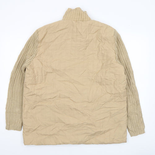 Damart Women Beige Quilted Knit Sleeve Jacket Size L