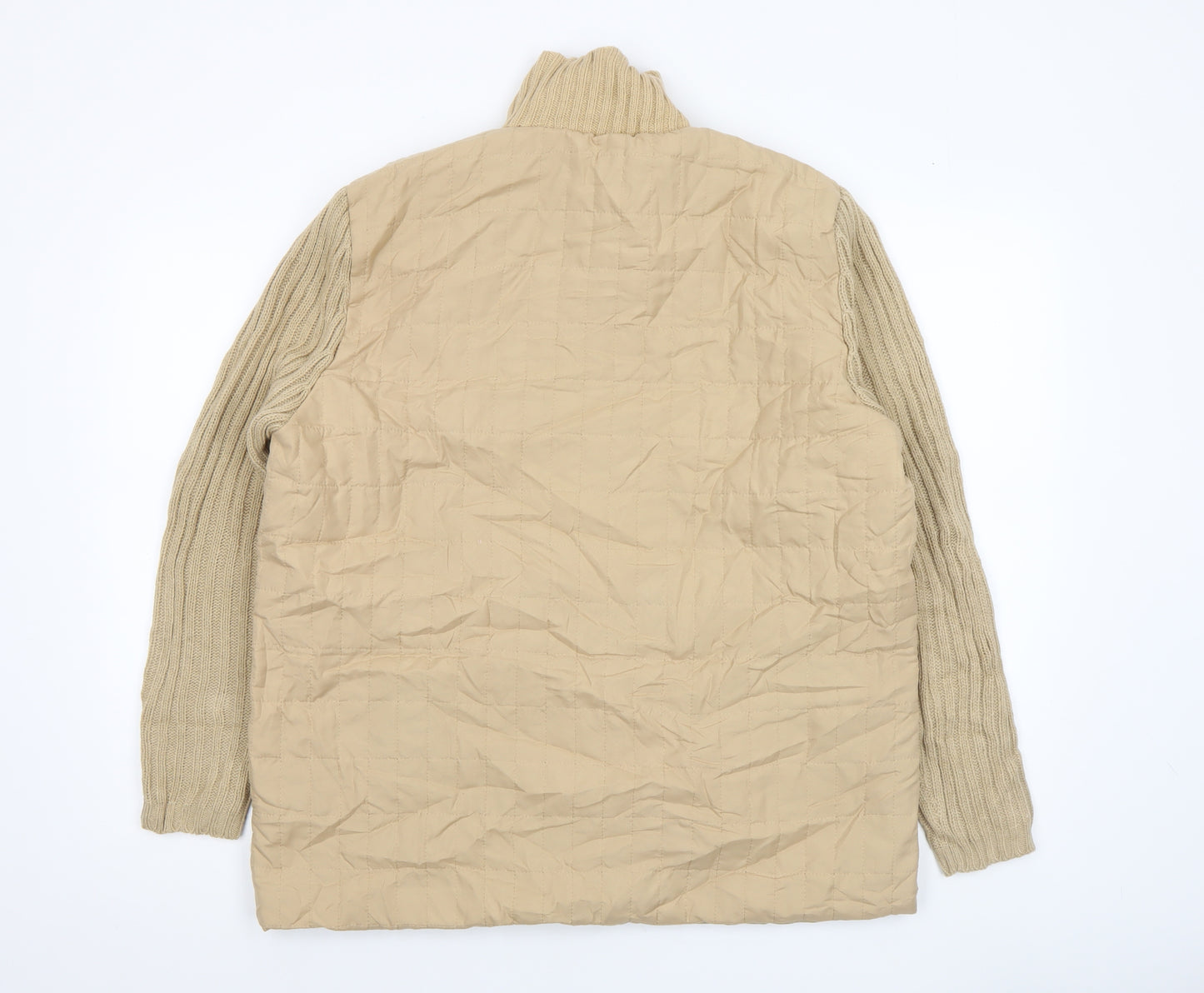 Damart Women Beige Quilted Knit Sleeve Jacket Size L