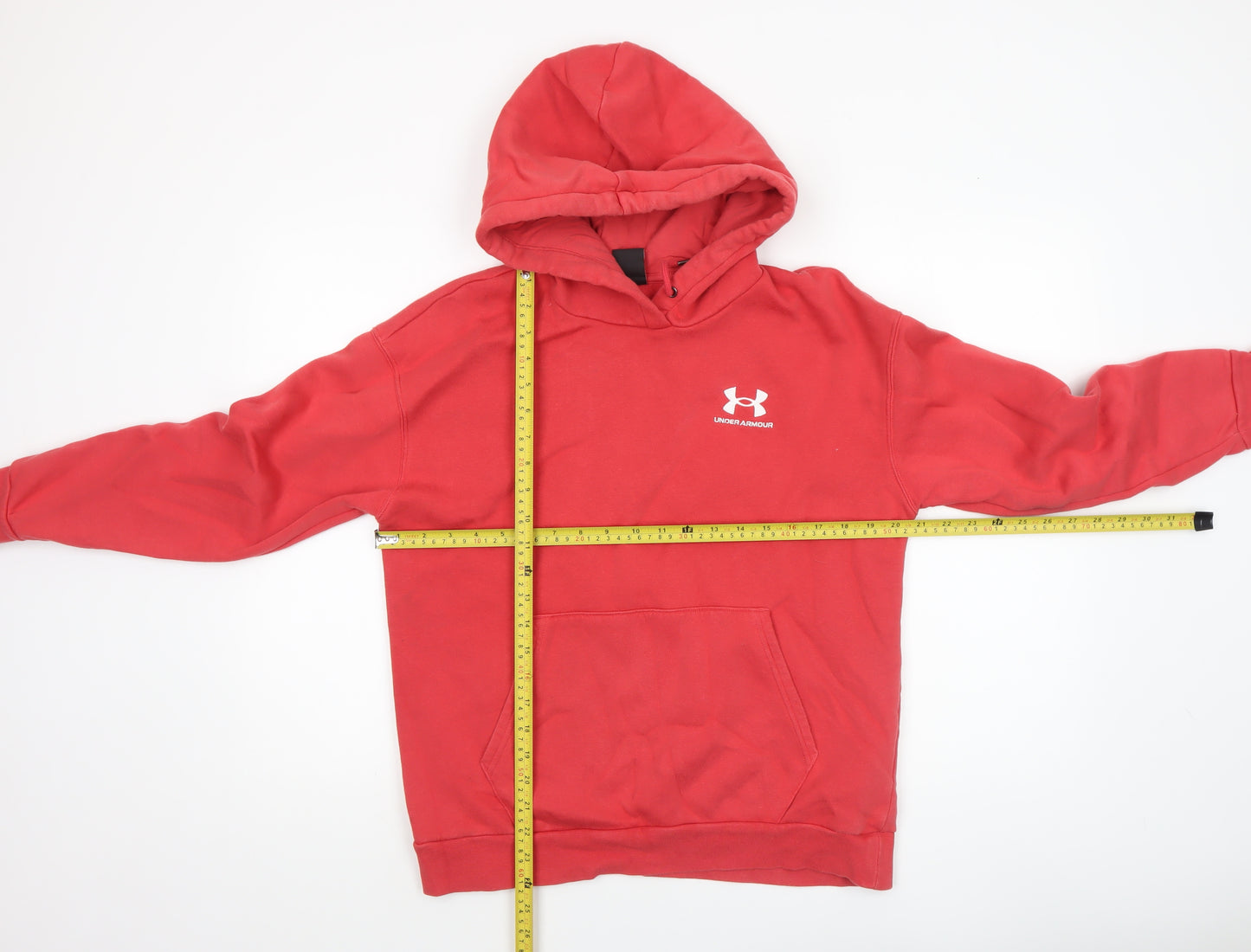 Under Armour Boys Red Pullover Hoodie Small Cotton Blend Sportswear