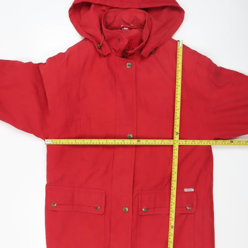 Dannimac Women’s Red Waterproof Hooded Parka Jacket Size M