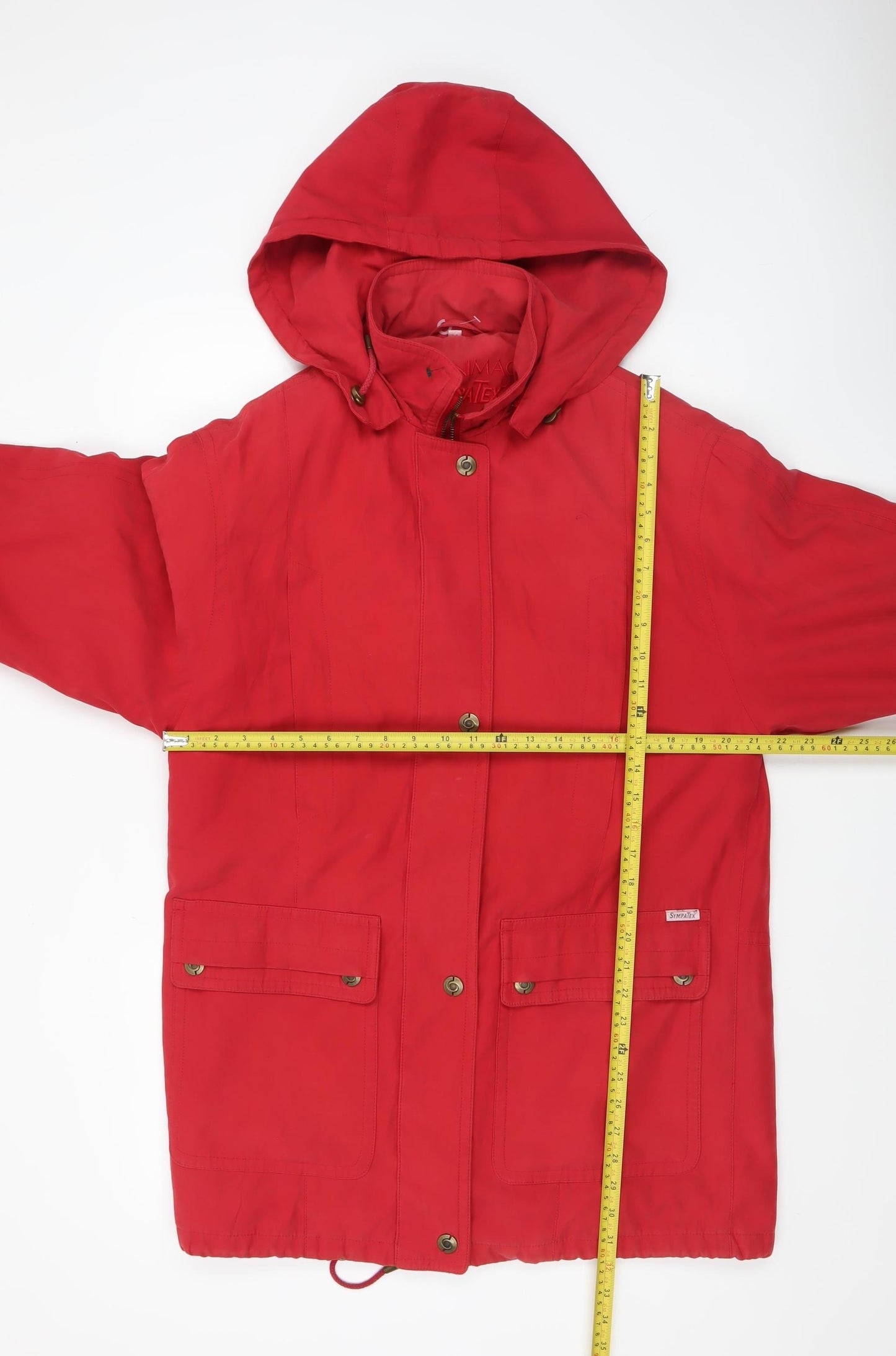 Dannimac Women’s Red Waterproof Hooded Parka Jacket Size M