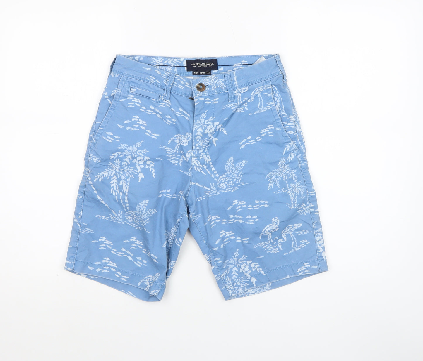 American Eagle Men’s Blue Chino Shorts Size 28 Tropical Print