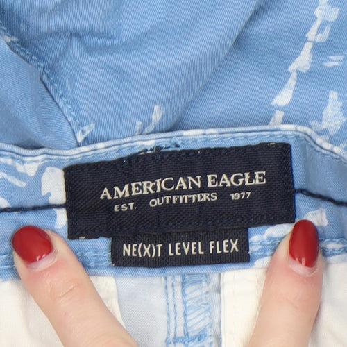 American Eagle Men’s Blue Chino Shorts Size 28 Tropical Print