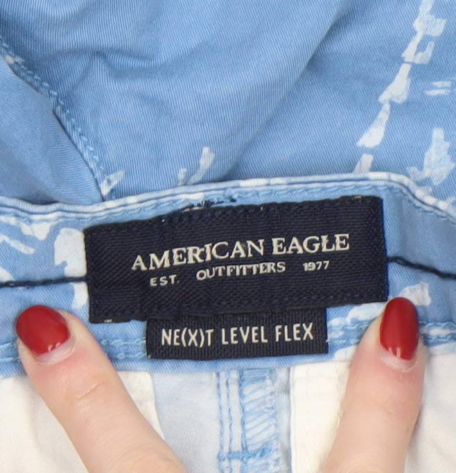 American Eagle Men’s Blue Chino Shorts Size 28 Tropical Print