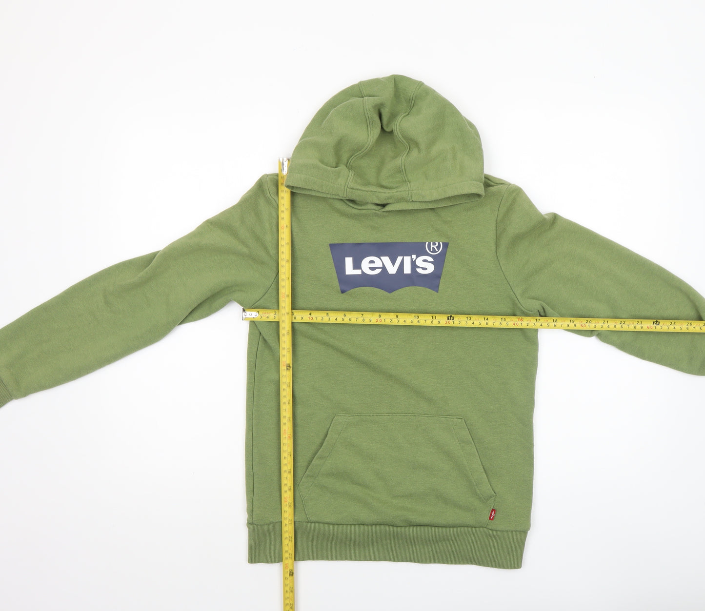 Levi's Boys Green Pullover Hoodie 14A (164cm) Cotton Blend Logo Design