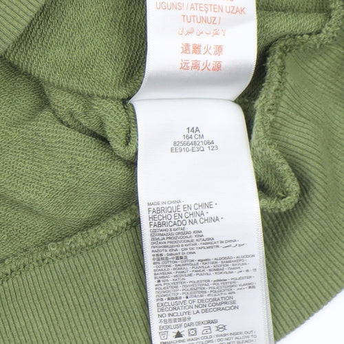 Levi's Boys Green Pullover Hoodie 14A (164cm) Cotton Blend Logo Design