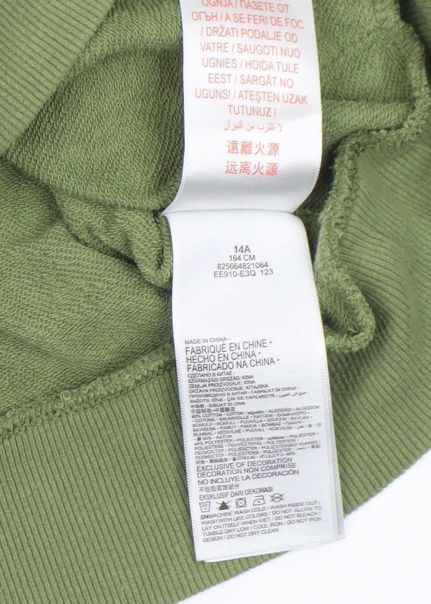 Levi's Boys Green Pullover Hoodie 14A (164cm) Cotton Blend Logo Design
