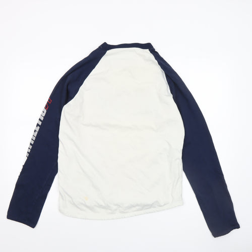 Nike Boys White Blue Long Sleeve Athletic T-Shirt Size L