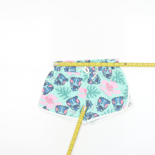 Disney Girls Stitch Multicoloured Sweat Shorts 8-9 Years Cotton Summer