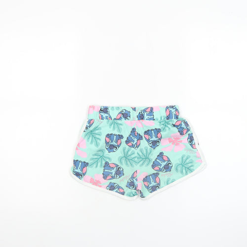 Disney Girls Stitch Multicoloured Sweat Shorts 8-9 Years Cotton Summer