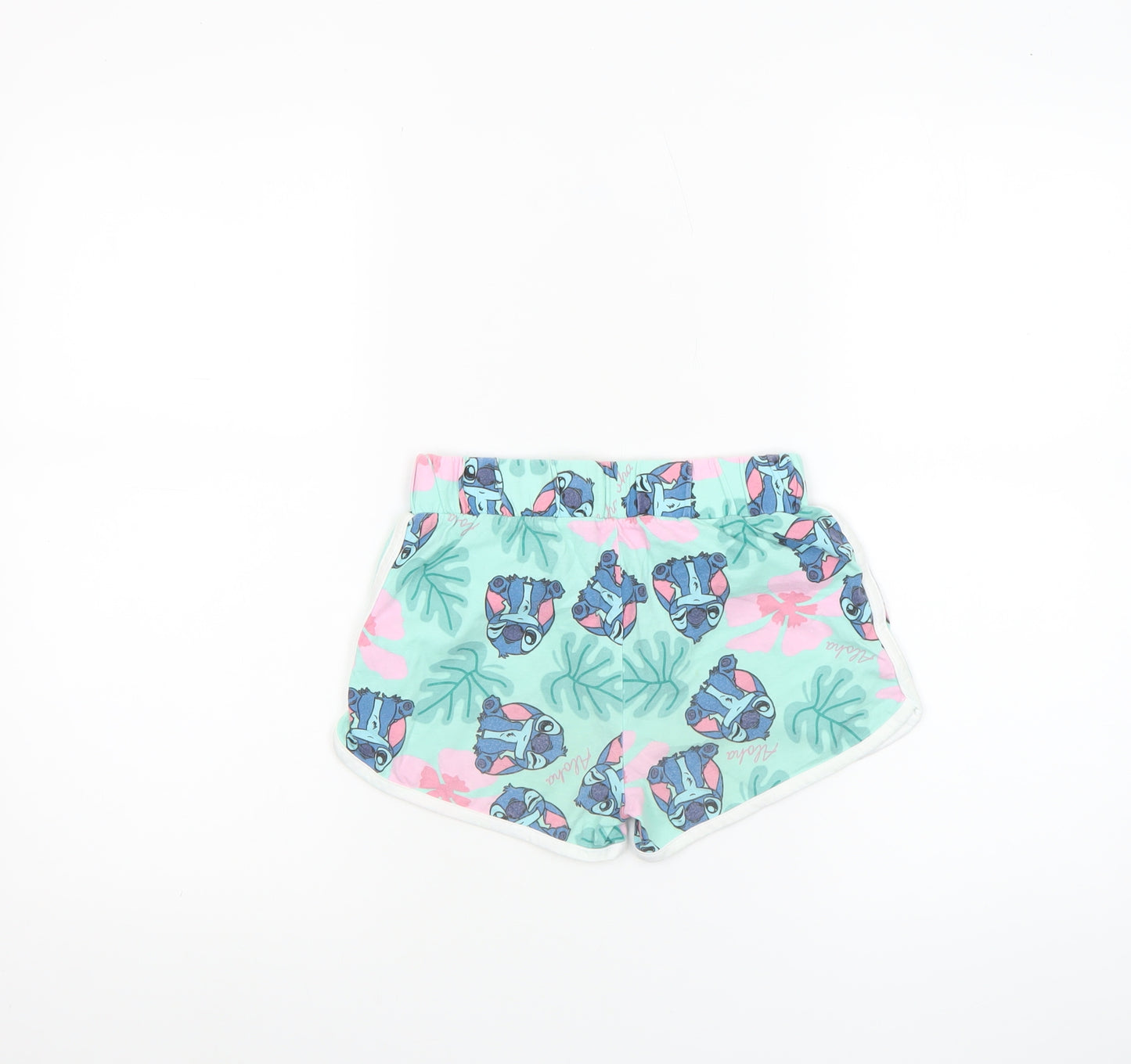 Disney Girls Stitch Multicoloured Sweat Shorts 8-9 Years Cotton Summer