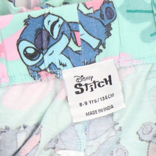 Disney Girls Stitch Multicoloured Sweat Shorts 8-9 Years Cotton Summer