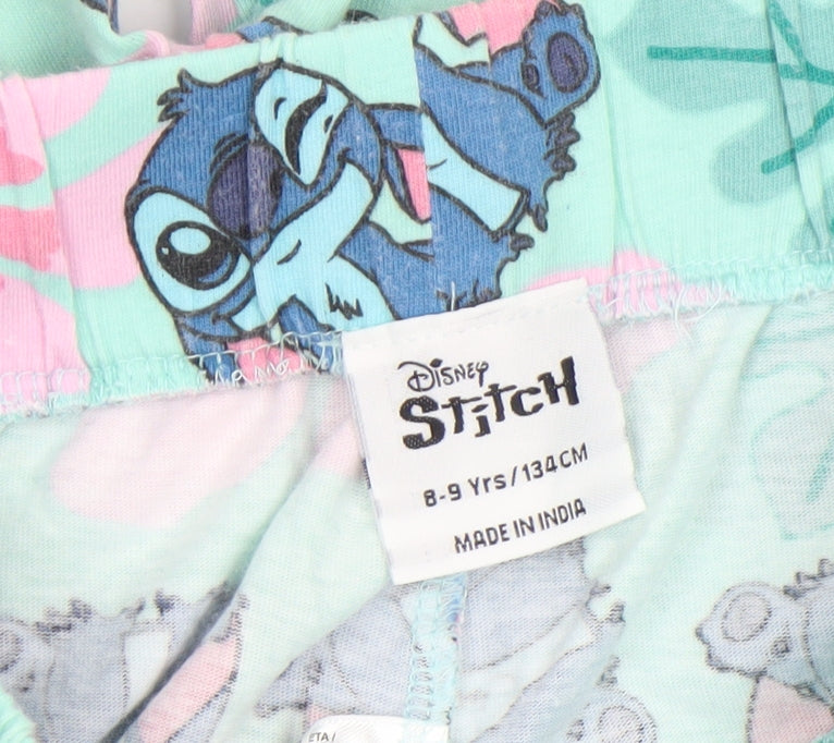 Disney Girls Stitch Multicoloured Sweat Shorts 8-9 Years Cotton Summer