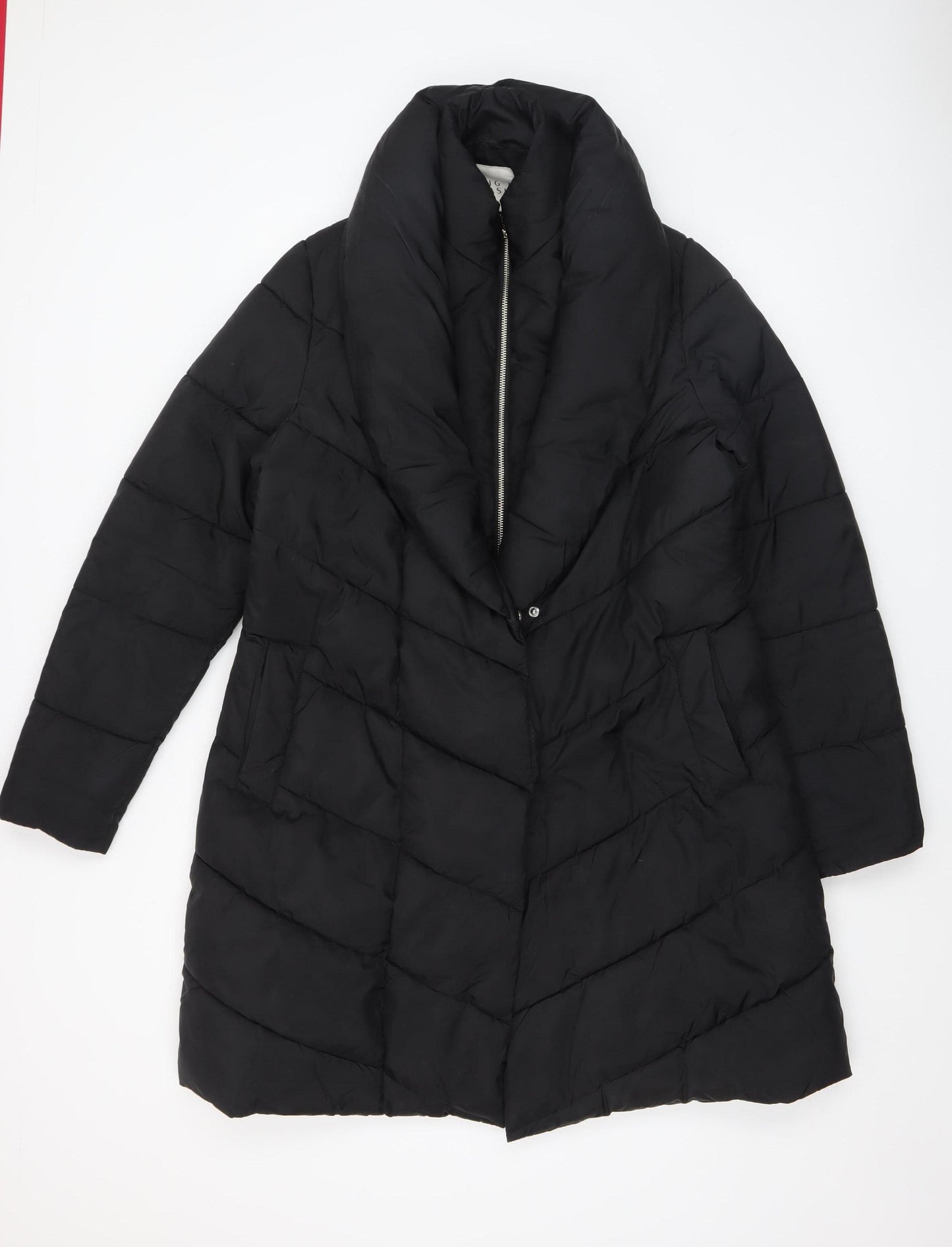 Fig & Basil Women's Black Size 12 Long Puffer Coat