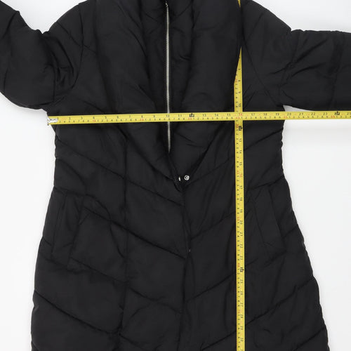 Fig & Basil Women's Black Size 12 Long Puffer Coat