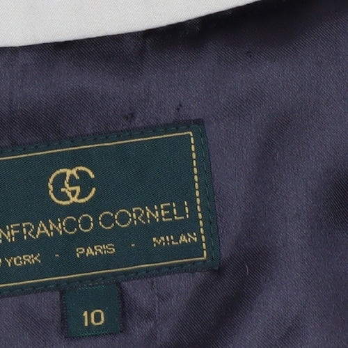 Gianfranco Corneli Women Beige Size 10 Long Trench Coat Belted Cotton Classic