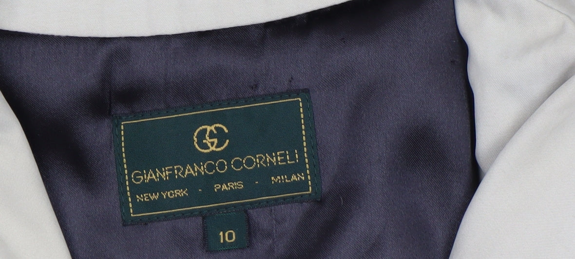 Gianfranco Corneli Women Beige Size 10 Long Trench Coat Belted Cotton Classic