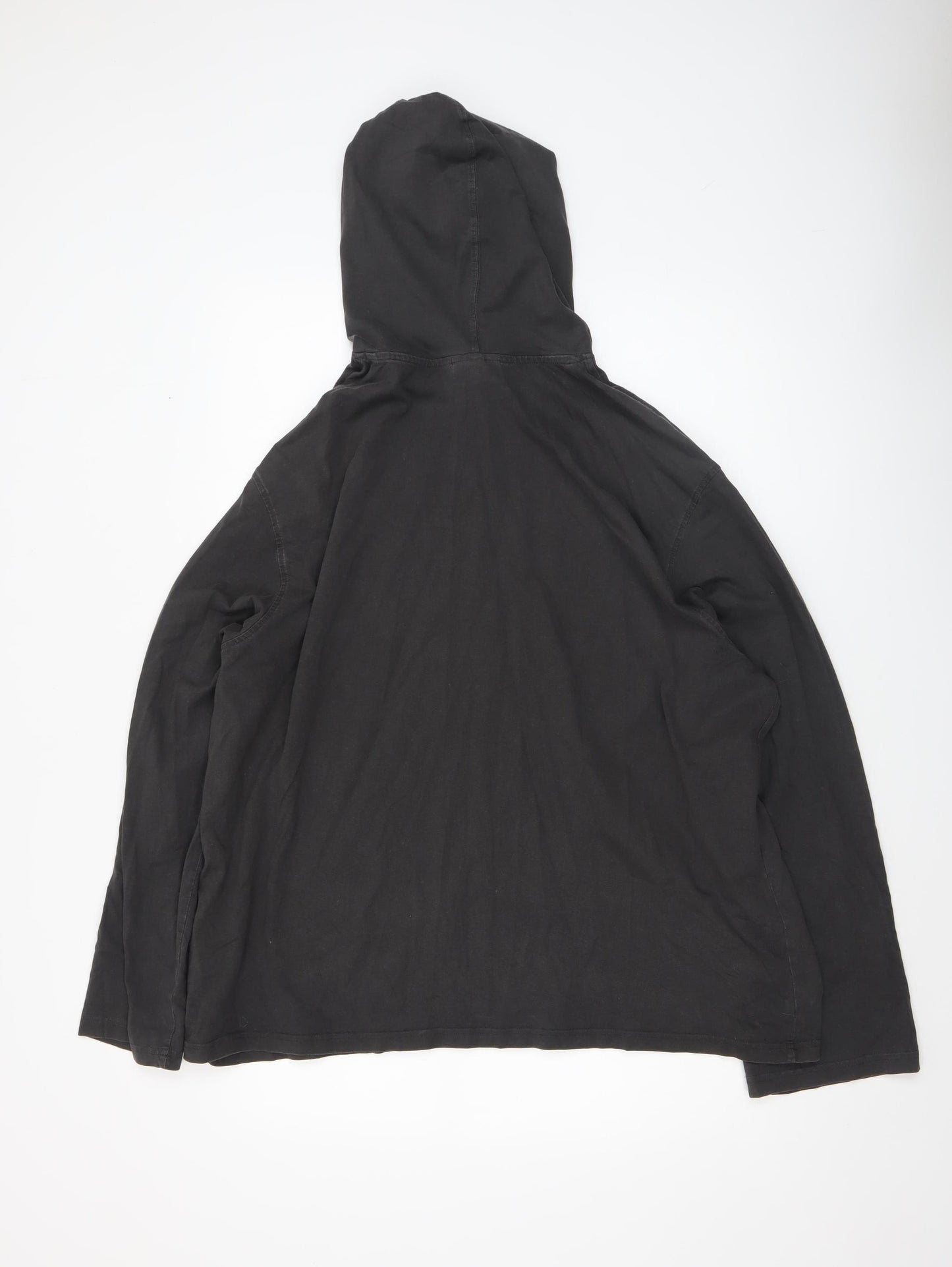 Weekday Women Black Cotton Pullover Hoodie Size L Relaxed Fit