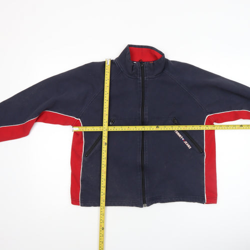 Tommy Hilfiger Boys Blue Full Zip Cotton Jacket Size L Classic Logo